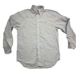 Vineyard Vines Shirt Mens Medium Blue Plaid WHALE SHIRT Long Sleeve 100% Cotton